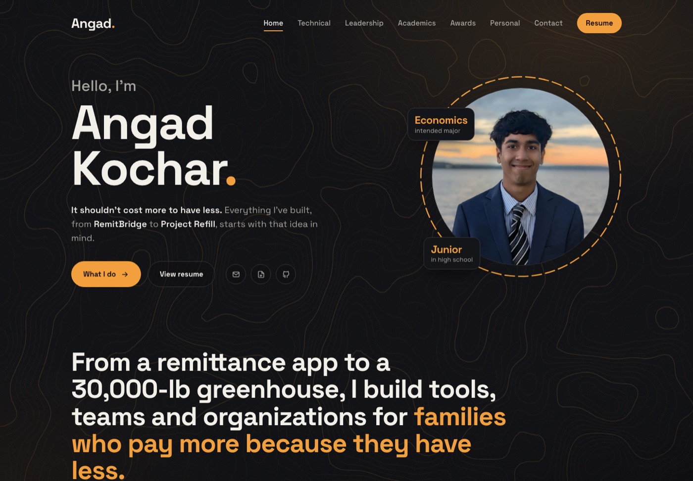The homepage of this website